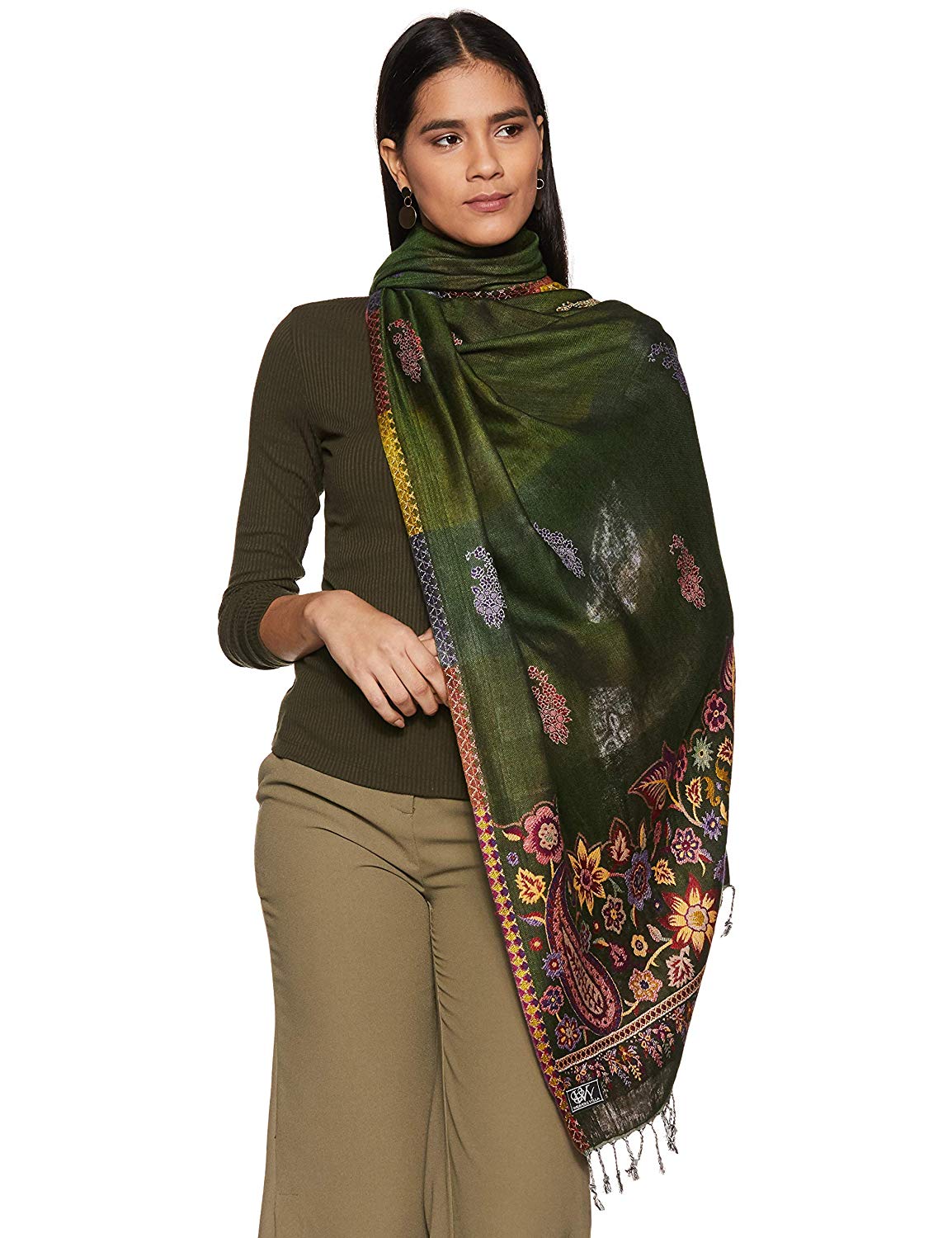 Floral Woven Reversible Viscose Stole