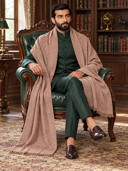 Men's Plain Self Design Shawl